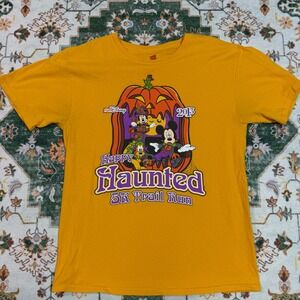 Vintage Disney Maraton Happy Haunted 5K Trail Run‎ 2013 Mens Shirt Mickey Mouse